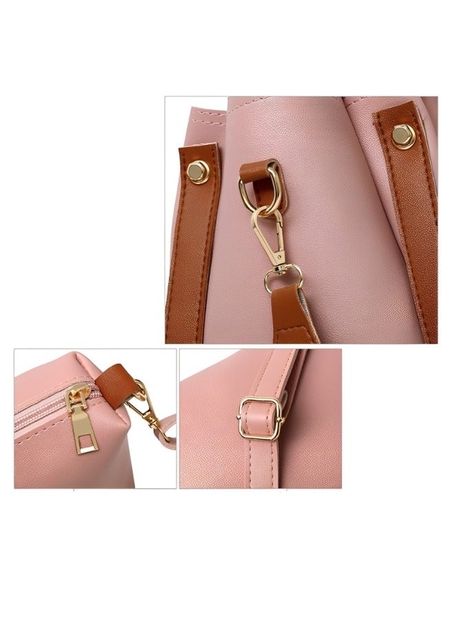REOCLE Women's Handbag Set 4 Pcs Soft PU Leather Top Handle Bag Tote Bag Crossbody Bag Wallet Purse Set Versatile Shoulder Bags  - Image 4