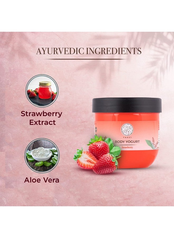 Yahvi Body Yogurt Strawberry | Get Instant Hydration, 24-Hour Deep Nourishment | Get Soft, Supple & Smooth Skin | For All Skin Types | Ayurvedic Formula | Paraben-Free, Cruelty-Free | 200 Ml - Image 3