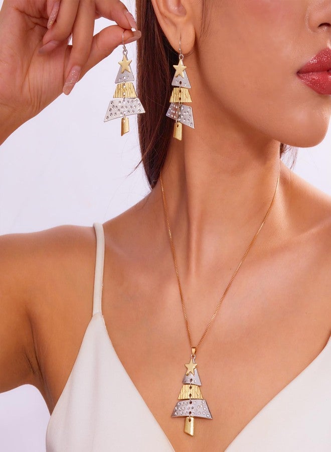 MIFYNN Christmas Necklace for Women Cute Christmas Tree Pendant Necklace Holiday Charm Necklace Christmas Jewelry Stocking Stuffers (Two-tone) - Image 3