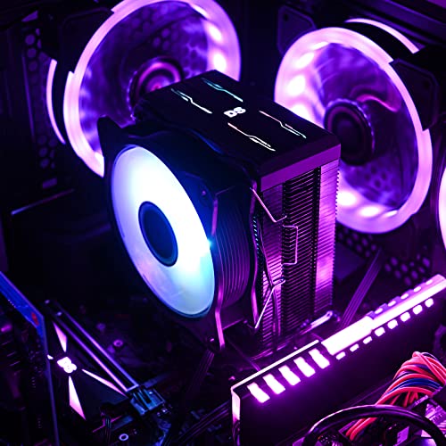 DS leddess DS 4 Copper CPU PWM Fan, CPU Cooler LED Addressable RGB Fan with Anodized Gun-Metal Black for Intel LGA1200/1151/1366 (1000-2200RPM, Auto Changer Color, C Series) - Image 5