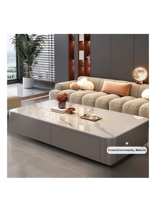 keke Coffee Table for Living Room Small Household Tea Table Modern light luxury Combination Simple 140*60cm Light Grey - Image 3