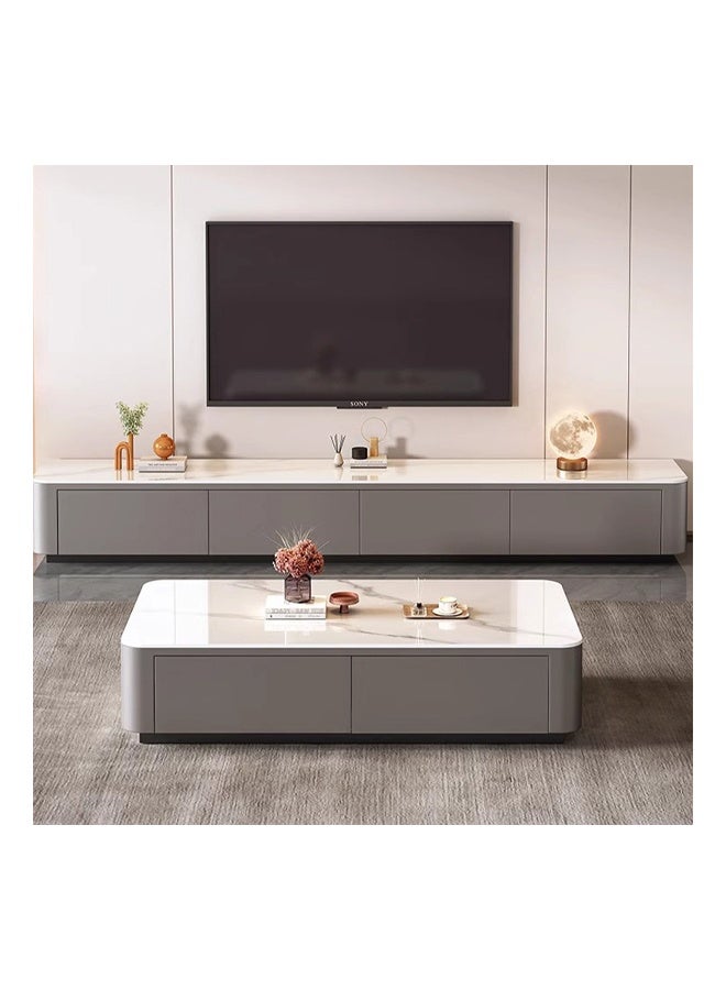 keke Coffee Table for Living Room Small Household Tea Table Modern light luxury Combination Simple 140*60cm Light Grey - Image 5