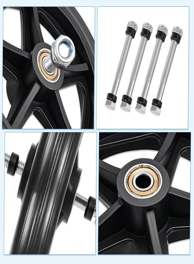 SHENLIU 4 Pack Wheel Replacement with 4 Axles, 6 Inch Heavy-Duty Anti-Slip Solid Caster Roller Wheels for Walkers Wheelchair Front Wheel Walker Caster for Wheelchairs Rollators Walkers - Image 4