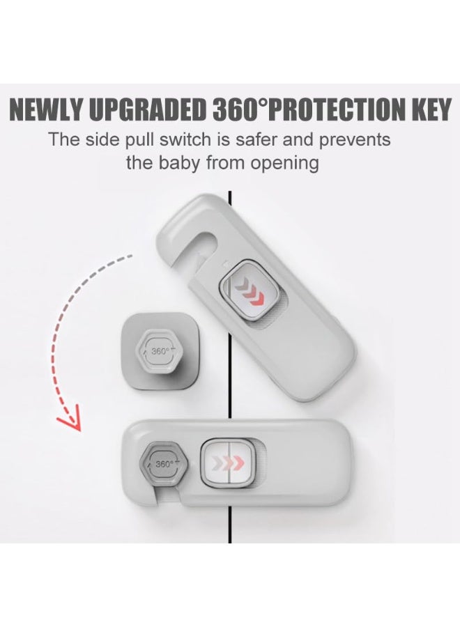 Lyaxm 3 Pack Child Proof Refrigerator Lock, Fridge Locks for Kids with Sticky Adhesive Pads, Child Safety Locks for Doors, RV Refrigerator, Oven Lock Child Safety Baby Cabinet Locks - Grey Updated - Image 4