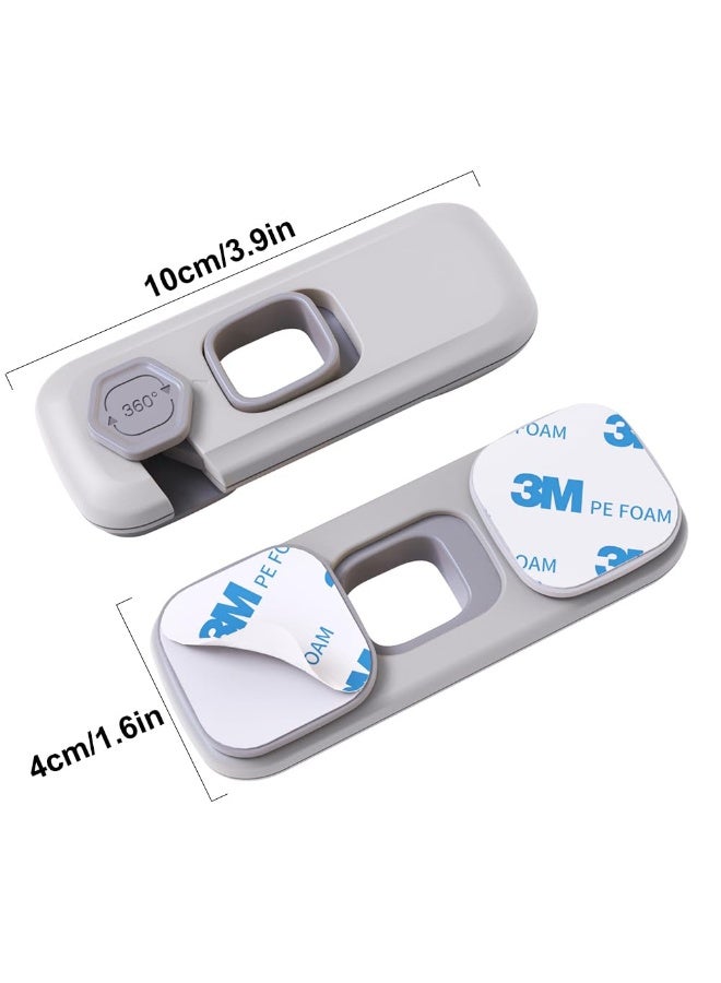 Lyaxm 3 Pack Child Proof Refrigerator Lock, Fridge Locks for Kids with Sticky Adhesive Pads, Child Safety Locks for Doors, RV Refrigerator, Oven Lock Child Safety Baby Cabinet Locks - Grey Updated - Image 2