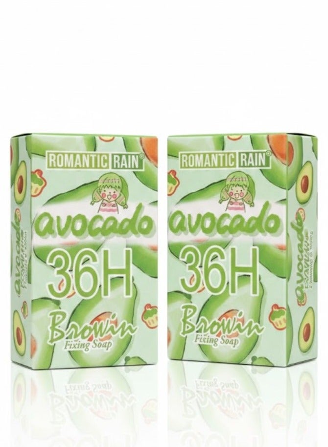 صابون حواجب يدوم طويلاً لتصفيف الحواجب - برائحة الأفوكادو - قطعتان