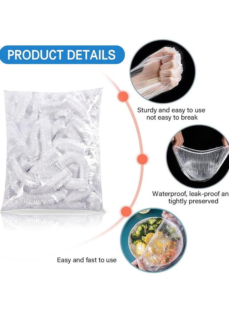 100pcs Disposable Food Cover Plastic Wrap｜Fresh Keeping Bags Food Storage Covers｜Plastic Disposable Cling Film｜Containers Caps Fridge Storage Kitchen Transparent Saver Bag  - Image 2