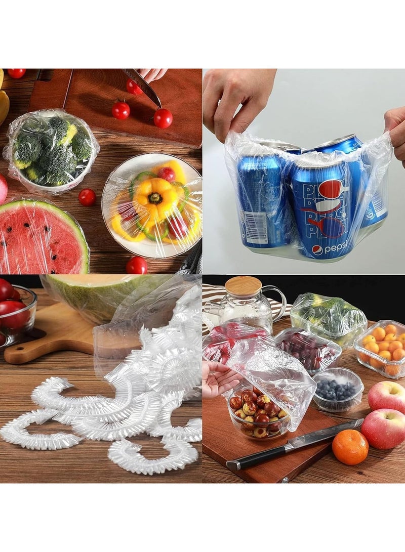 100pcs Disposable Food Cover Plastic Wrap｜Fresh Keeping Bags Food Storage Covers｜Plastic Disposable Cling Film｜Containers Caps Fridge Storage Kitchen Transparent Saver Bag  - Image 4