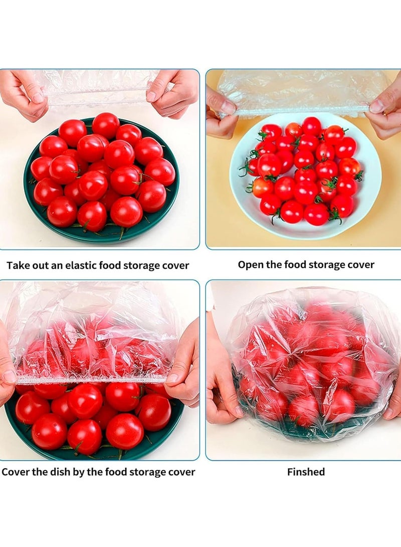 100pcs Disposable Food Cover Plastic Wrap｜Fresh Keeping Bags Food Storage Covers｜Plastic Disposable Cling Film｜Containers Caps Fridge Storage Kitchen Transparent Saver Bag  - Image 3