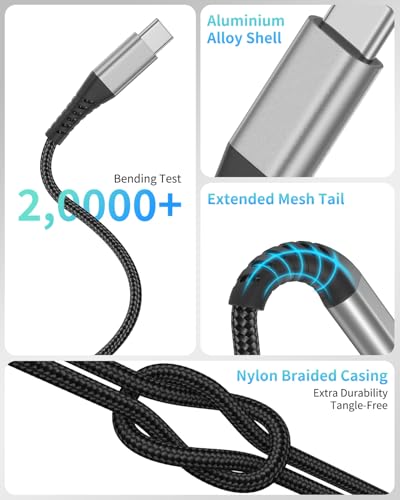 Umefly 1ft USB C to USB C Cable, 3 Pack Short USB C Cable for Car, Braided Type C Fast Charging Cord for iPhone 15 16 17 Pro Max iPad MacBook Android Samsung Galaxy S23 Ultra Pixel, USBC to USBC Cable 1 ft - Image 5