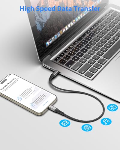 Umefly 1ft USB C to USB C Cable, 3 Pack Short USB C Cable for Car, Braided Type C Fast Charging Cord for iPhone 15 16 17 Pro Max iPad MacBook Android Samsung Galaxy S23 Ultra Pixel, USBC to USBC Cable 1 ft - Image 3