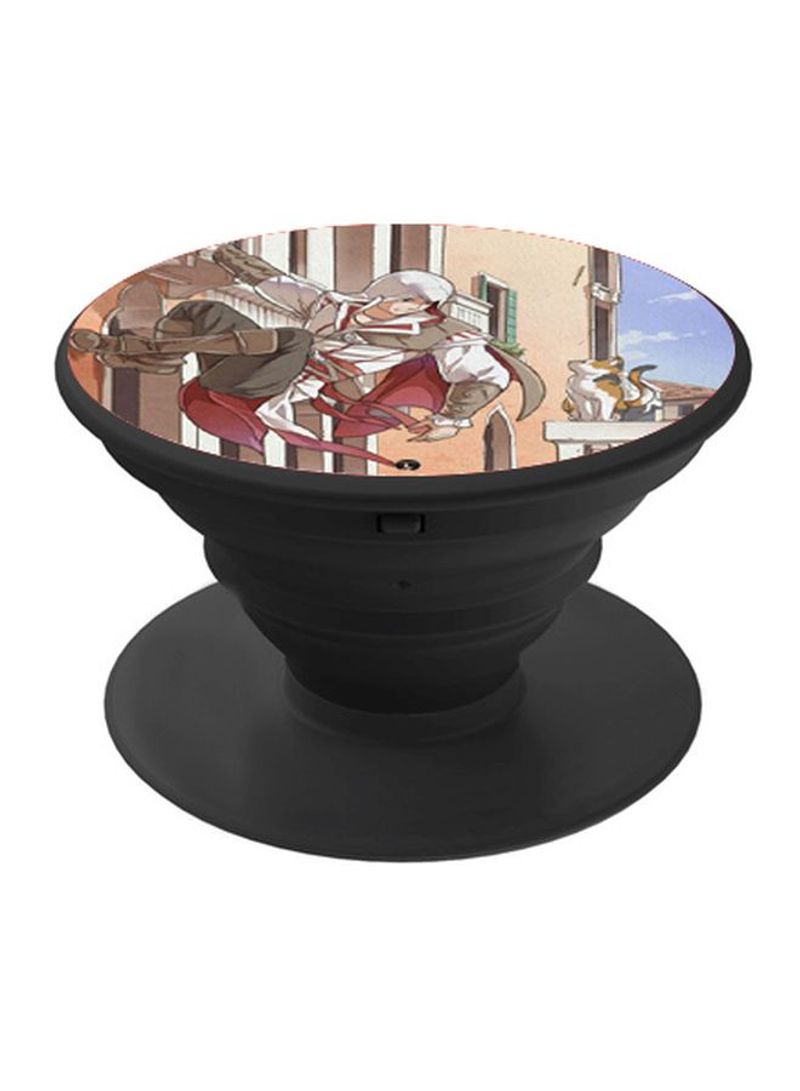 RKN Printed Pop Socket Beige/Blue/Black - Image 1