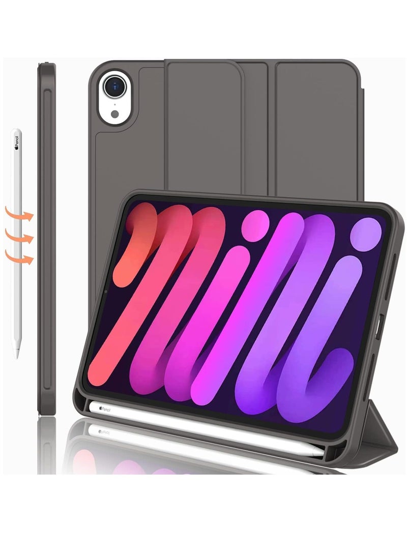ELTRAZONE NEW Smart Case with Pencil Holder for iPad Mini 6 – Trifold Stand, Soft TPU Back, Auto Wake/Sleep, Dust Proof, Anti-Fingerprint, Heavy Duty Protection, Slim & Stylish Case for iPad Mini 6 - Image 1