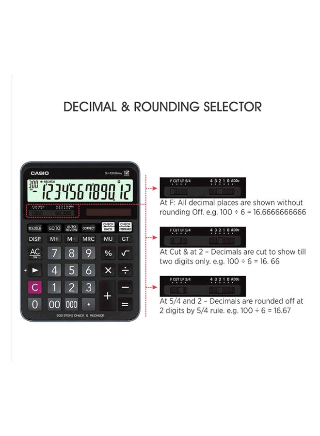 CASIO 12-Digit Desktop Calculator Black - Image 3