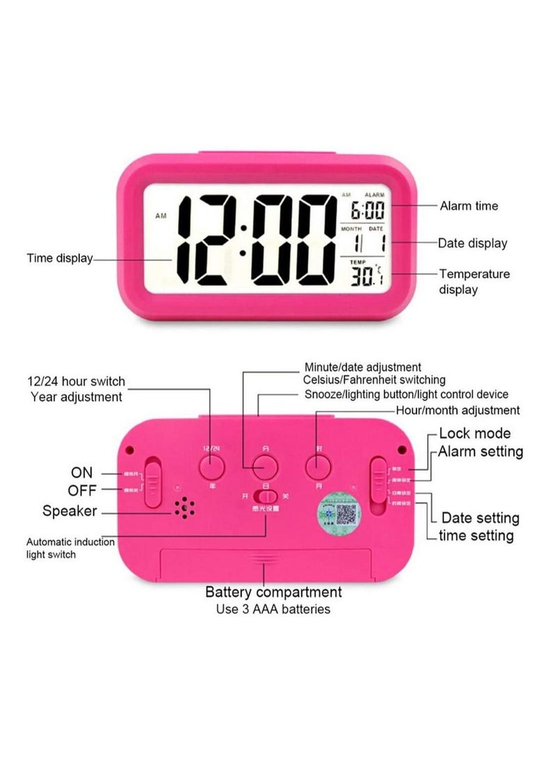 Toshionics Digital LCD Display Alarm Clock with Snooze Date Temperature  - Image 3