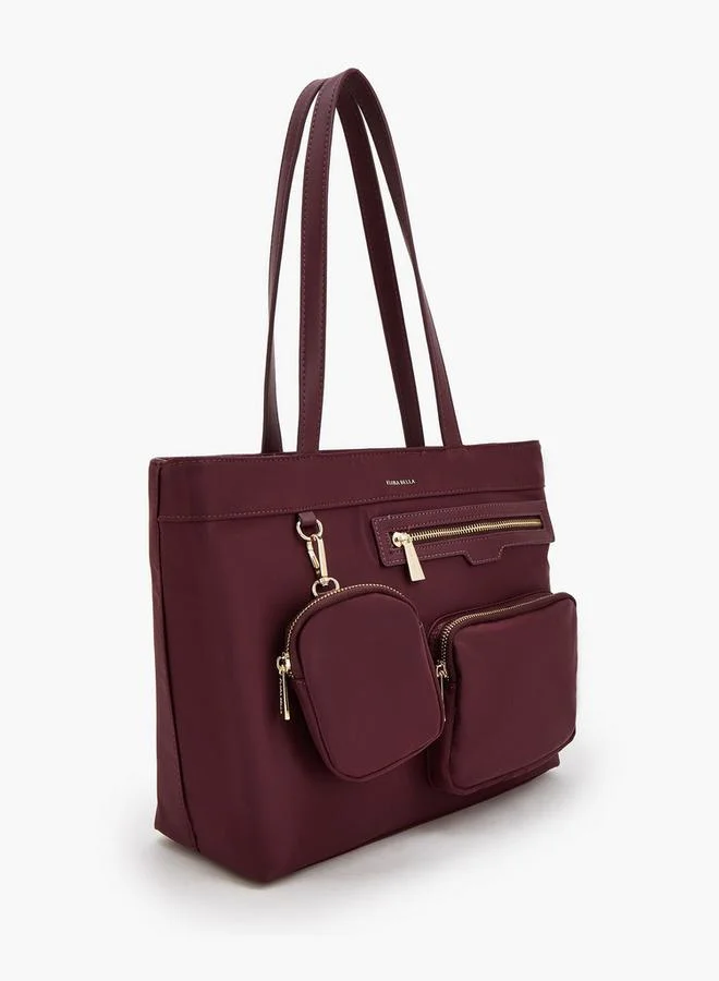 Flora Bella By Shoexpress BURGUNDY Solid Tote Bag With Double Handle for Women | Best Price UAE