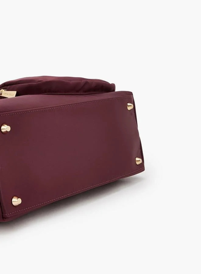 Flora Bella By Shoexpress BURGUNDY Solid Tote Bag With Double Handle for Women | Best Price UAE