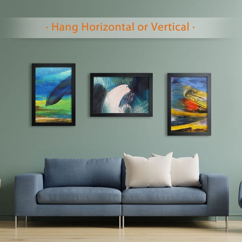 VCK 11x17 Picture Frame Set of 3, Black Wood Frames, Gallery Wall Decor Photo Frames for Wall Mounting Horizontally or Vertically - Image 4