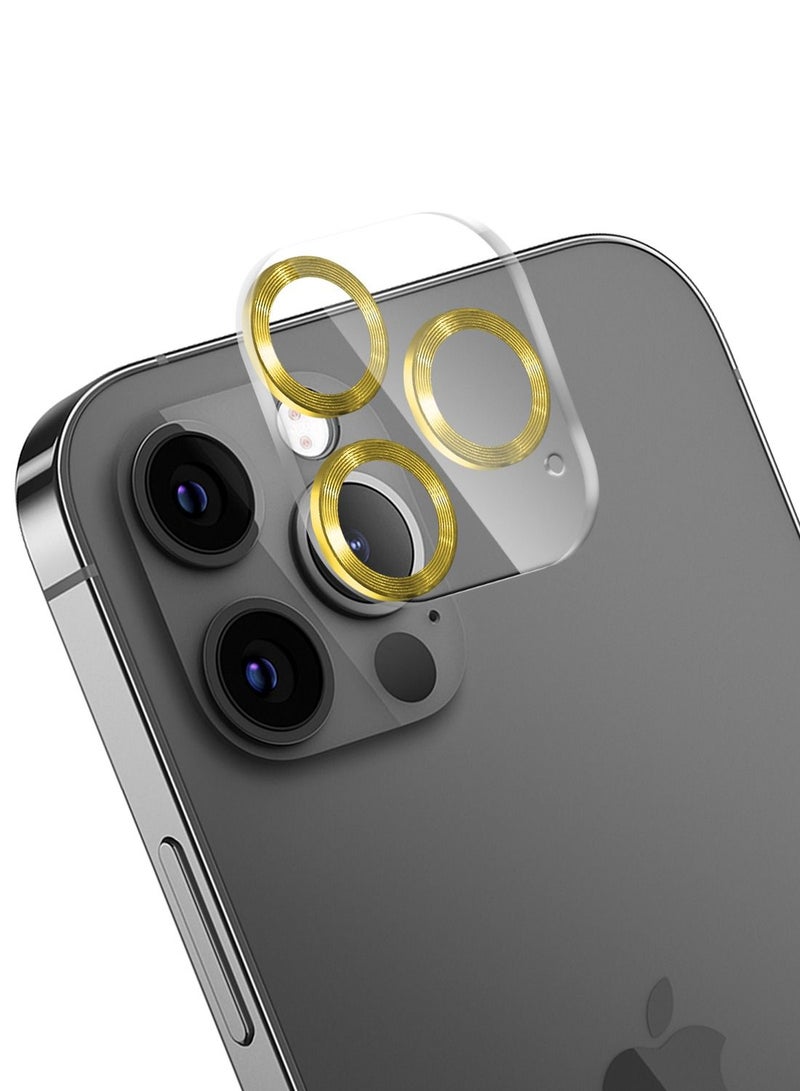 Moxedo Camera Lens Protector, 9H Tempered Glass, Scratch Resistant  Camera Cover Screen Protector Compatible for iPhone 12 Pro Max 6.7 inch - PLATINUM GOLDEN - Image 1