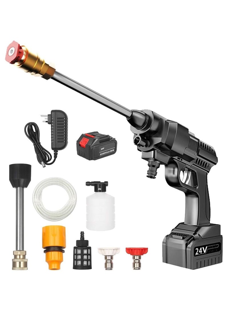 MAAS 24V Cordless Portable Washer Electric High Pressure Cleaner Machine 30Bar Lithium Battery Handheld Car Cleaning Device With Foam Generator Nozzle Water Pump  - Image 1