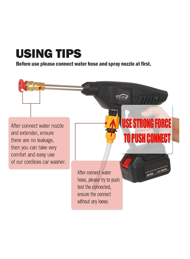 MAAS 24V Cordless Portable Washer Electric High Pressure Cleaner Machine 30Bar Lithium Battery Handheld Car Cleaning Device With Foam Generator Nozzle Water Pump  - Image 2