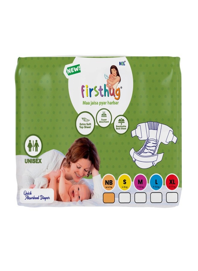 FIRSTHUG Baby Diaper Tape Style with Advanced Leak Protection | Quick Absorbant | New Born | Up to 5 Kg | 10 Count | Pack of 1 - Image 1