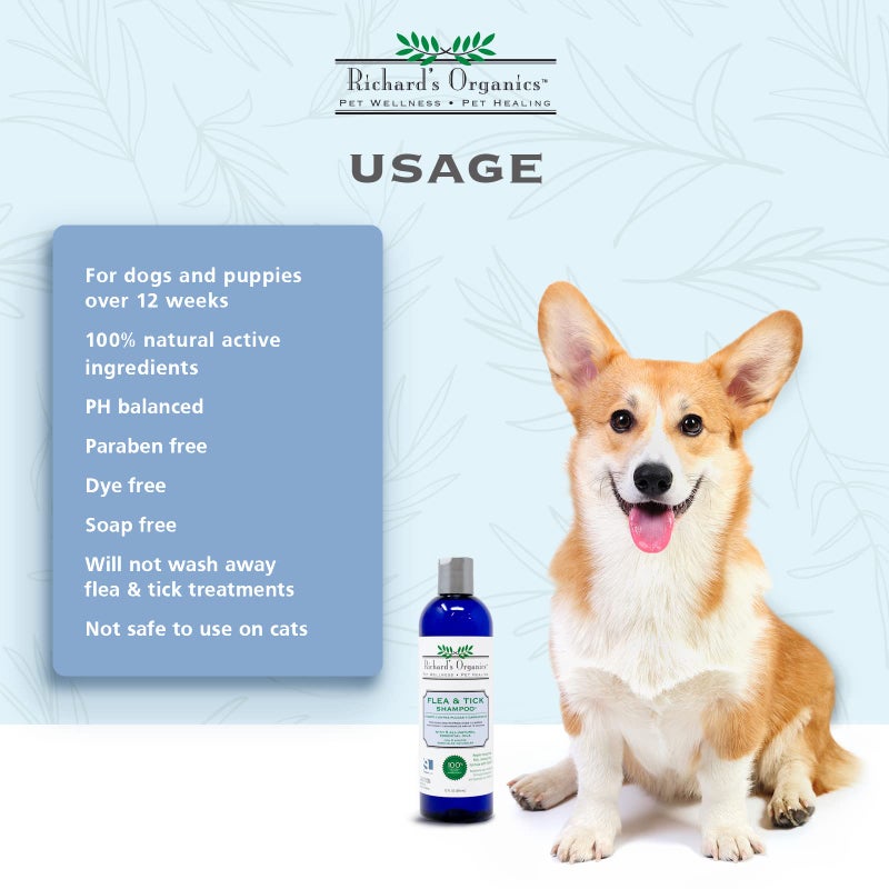 SynergyLabs Richardâ€™s Organics Flea and Tick Shampoo for Dogs â€“ 100% All-Natural Actives Kills Fleas, Ticks and Repels Mosquitos â€“ Gentle, Wonâ€™t Dry Skin, Great Smelling Essential Oils (12oz bottle),FG00440 - Image 4