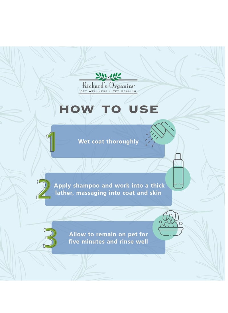 Richard's Organics - Richard’s Organics Flea and Tick Shampoo for Dogs – 100% All-Natural Actives Kills Fleas, Ticks and Repels Mosquitos – Gentle, Won’t Dry Skin, Great Smelling Essential Oils (12oz bottle),FG00440 - Image 1