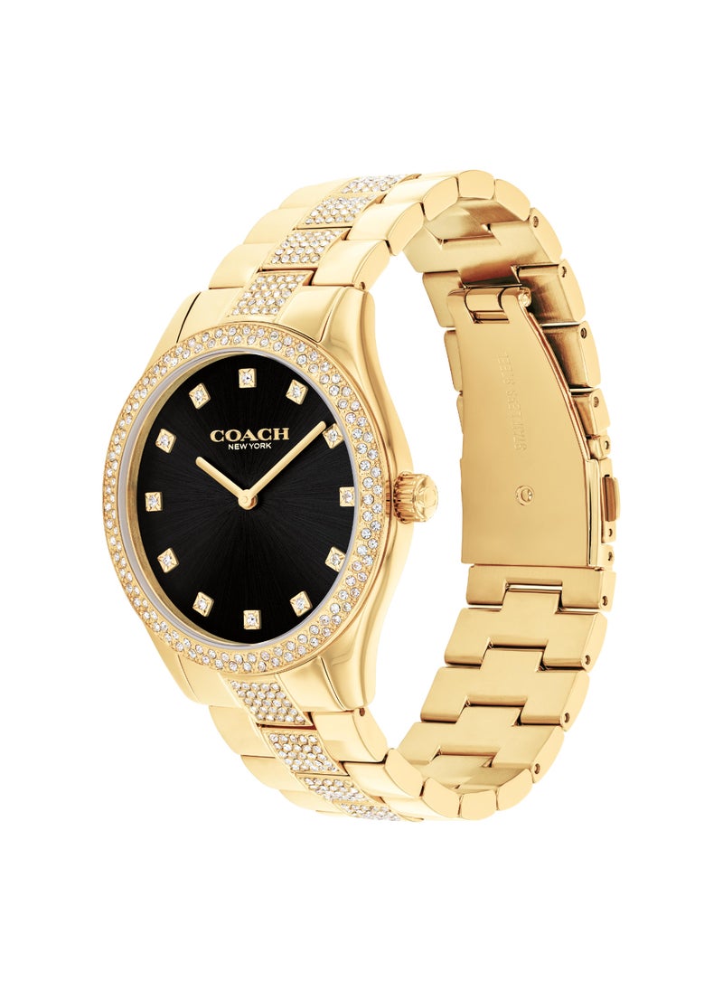 COACH - COACH WATCHES ROUND ANALOG UNISEX'S BLACK CASE WATCH - 14400035 - Image 1