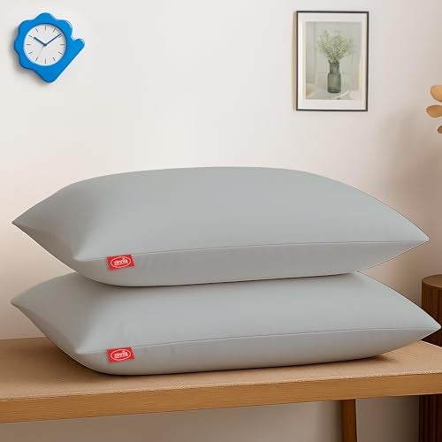 Zinnia Comfort Soft Microfiber Bed Pillows for Sleeping | Light Grey, Regular Size 16 x 24 Inches | Soft & Comfortable Set of Pillow for Home & Daily Use | Pack of 2 - Image 1