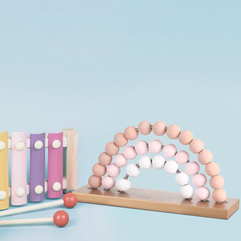 Arrowbash لطيف الوردي قوس قزح الفتيات غرفة الديكور 8.66 × 5 بوصة بوهو الوقوف باستيل الأطفال غرفة اللعب غرفة نوم الأطفال ديكور رف الكتب ديكور قوس قزح خشبي (الوردي) - Image 4