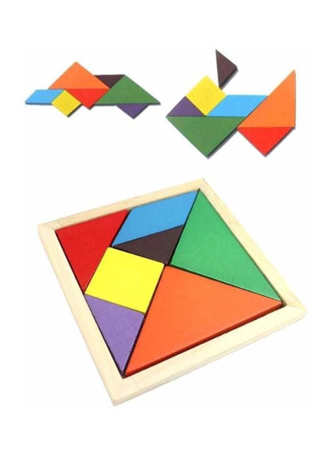 Colorful And Changeable Triangle Wooden Puzzle Set For Kids And Adults 11.5x11.5x0.8cm - Image 1
