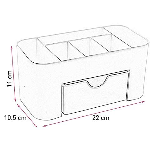 DecoLogy Cosmetics Storage Box, Cosmetic Make Up Organiser Display Table Desktop Storage Stand, Cosmetic Drawer Type Storage Box Case Holder Brush Pen Jewelry Organizer Saving Space (Pack of 1) - Image 2