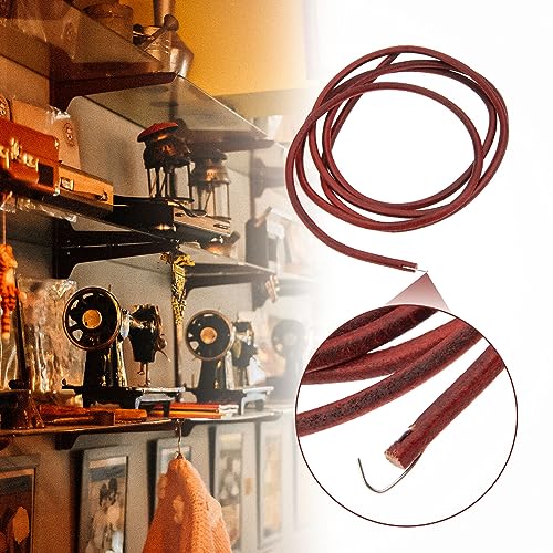 Hicello Sewing Machine Belt, 6FT Leather Belt for Singer Treadle Sewing Machine, Leather Belt Antique Treadle Parts + Hook - Image 2