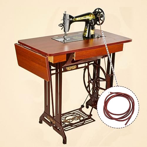 Hicello Sewing Machine Belt, 6FT Leather Belt for Singer Treadle Sewing Machine, Leather Belt Antique Treadle Parts + Hook - Image 3