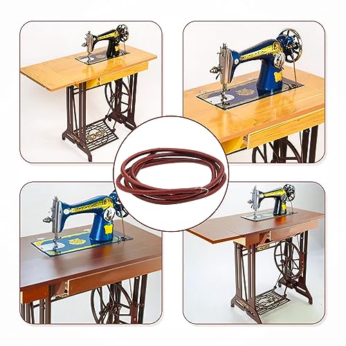 Hicello Sewing Machine Belt, 6FT Leather Belt for Singer Treadle Sewing Machine, Leather Belt Antique Treadle Parts + Hook - Image 5