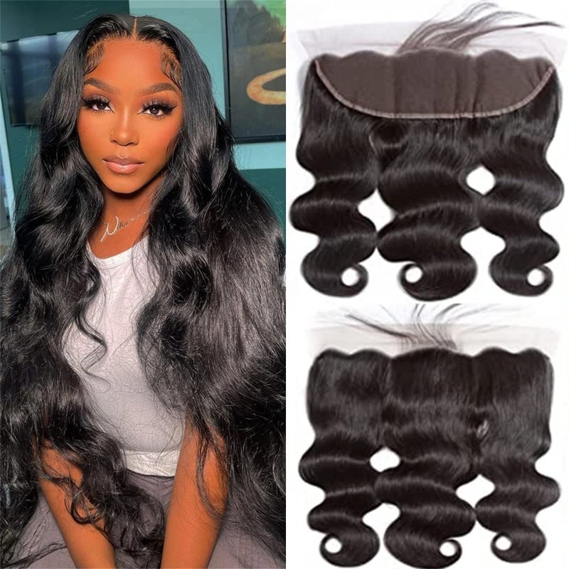 13x4 Body Wave HD Lace Frontal Human Hair 18 Inch Body Wave Ear to Ear Transparent Lace Frontal Only 100 Unprocessed Brazilian Virgin Human Hair Closure Pre Plucked with Baby Hair