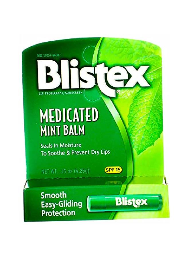 Blistex Medicated Lip Balm Protectant/Sunscreen Spf 15 Mint 0.15 Oz Pack Of 5 - Image 3