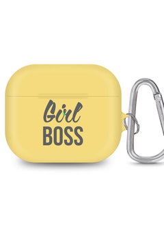 StylePods Case for Airpods 3rd Gen Case With Anti-Lost Keychain - Girl Boss (Yellow Pastel)