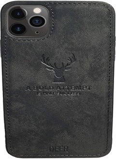 Digital Luxury Soft Texture Patterned TPU Cloth Protective Case for iPhone 11 Pro Max (Black)