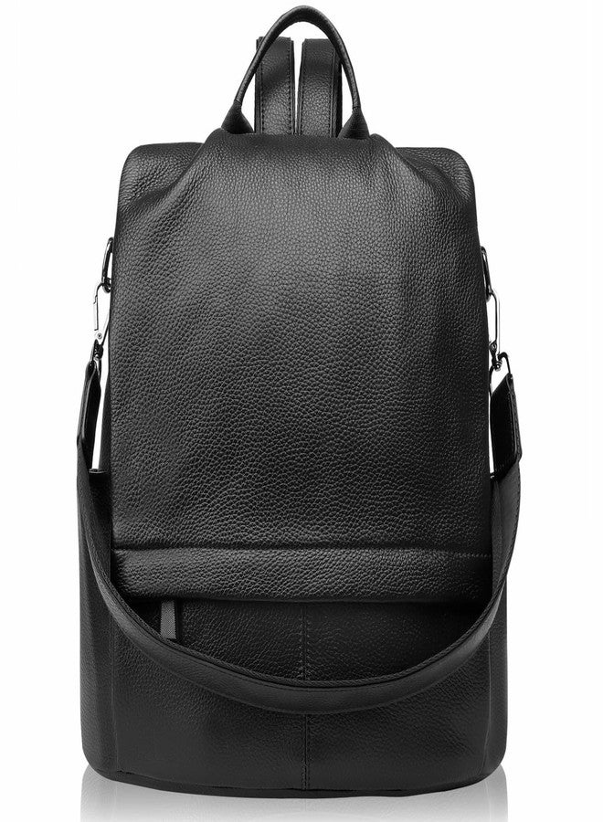 Wesccimo Genuine Leather Backpack Purse For Women Antitheft, Black, Small, Daypack Backpacks - Image 1