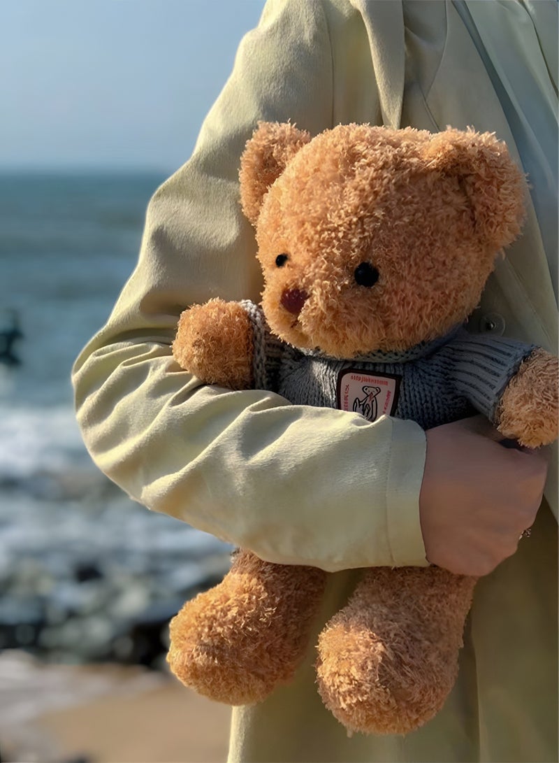 DURKU Adorable 30CM Brown Teddy Bear Plushie with Sweater, Ideal Companion Toy for Kids, Perfect for Animal Themed Parties - Image 4