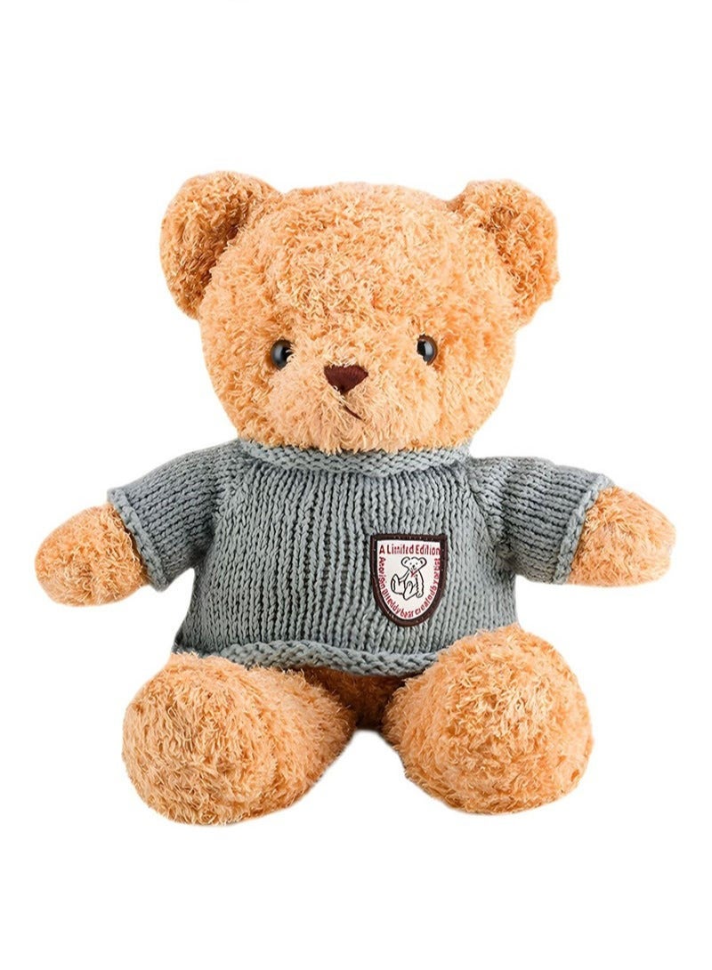 DURKU Adorable 30CM Brown Teddy Bear Plushie with Sweater, Ideal Companion Toy for Kids, Perfect for Animal Themed Parties - Image 1