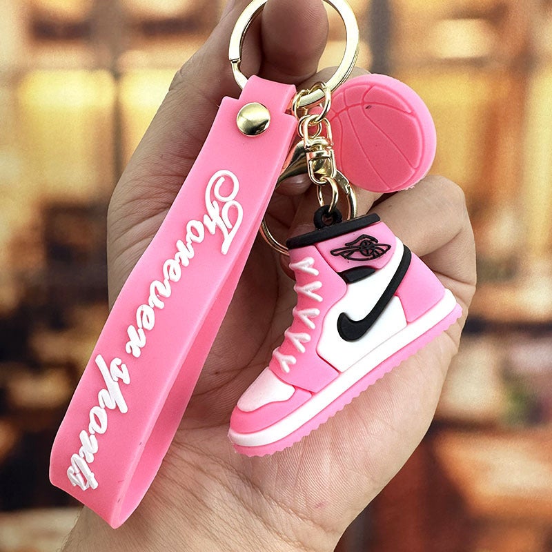 Couples Sneaker Keychain 3D AJ Car Keyring AJ pink shoes (individually wrapped) 