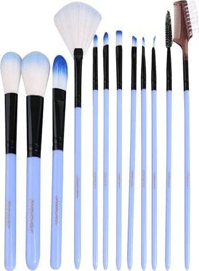 DATNASAYAD 6155 Makeup Kit With 12Pcs Blue Makeup Brushes Set, 1 36H Eyeliner with 2 Multicolour Beauty Blenders for Women and Girl - (Pack of 16) - Image 3