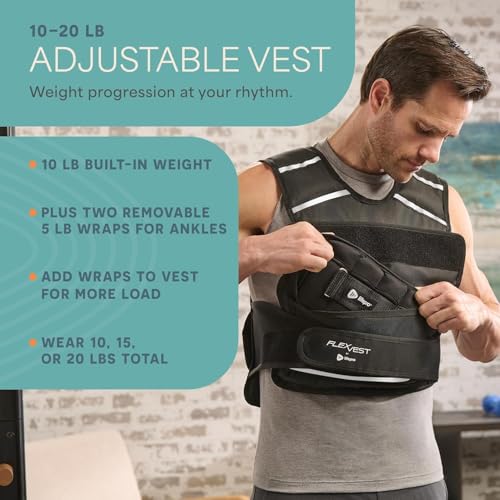LifePro – Mens Weighted Vest for Walking – FlexVest Adjustable Weighted Vest for Men with 20lb Load, 2-in-1 Ankle Weight Set, Reflective Strips – Breathable Strength Training Support & Fitness Comfort - Image 3