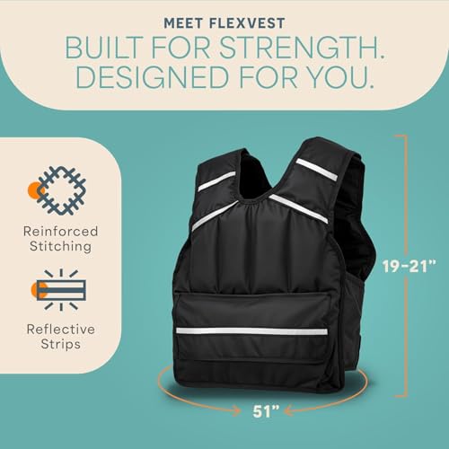 LifePro – Mens Weighted Vest for Walking – FlexVest Adjustable Weighted Vest for Men with 20lb Load, 2-in-1 Ankle Weight Set, Reflective Strips – Breathable Strength Training Support & Fitness Comfort - Image 2
