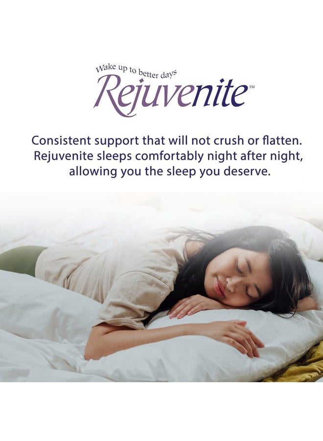 RejuveNite وسادة سرير متوسطة الدعم من لاتكس تالاى الأمريكية للنوم مع غلاف ساتين قطني فاخر 100%، 400TC، بروفايل عالي قياسي – مصنوعة في الولايات المتحدة الأمريكية - Image 5