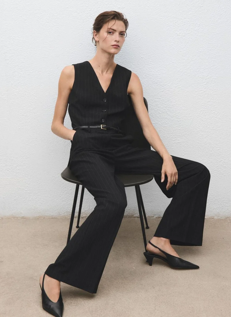 MANGO  Pinstripe jumpsuit with belt for Women | Best Price UAE