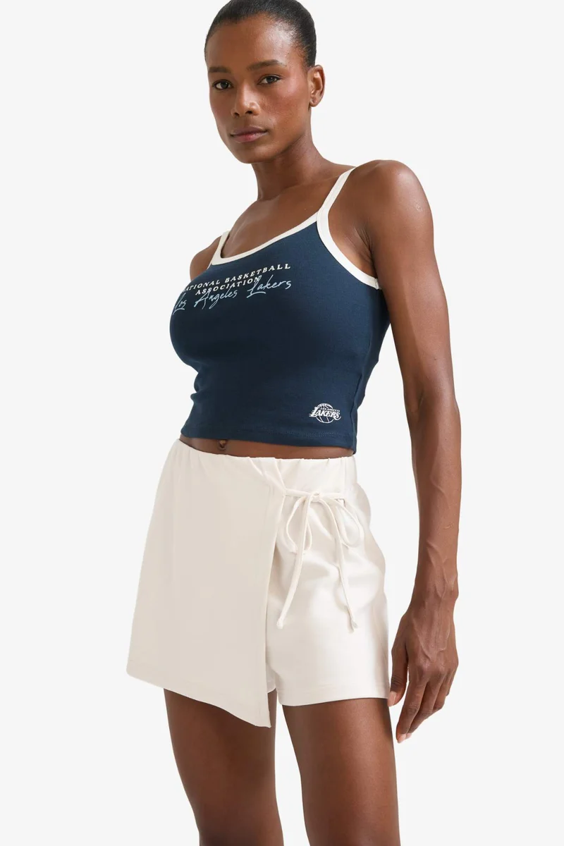 Defacto  DeFactoFit NBA Los Angeles Lakers Fitted Sports Crop Top for Women | Best Price UAE